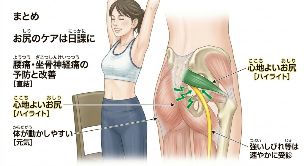 お尻のケアまとめ：梨状筋と坐骨神経
