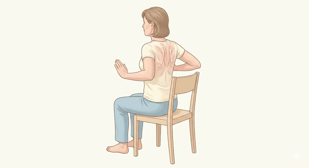 肩甲骨寄せ運動のイラスト