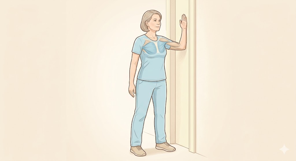 大胸筋ストレッチのイラスト