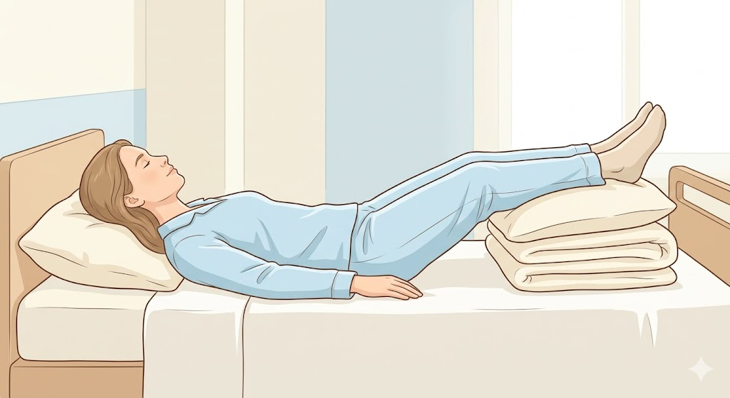 足を高くして休む姿勢