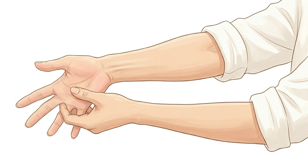 手首のストレッチをしているイラスト