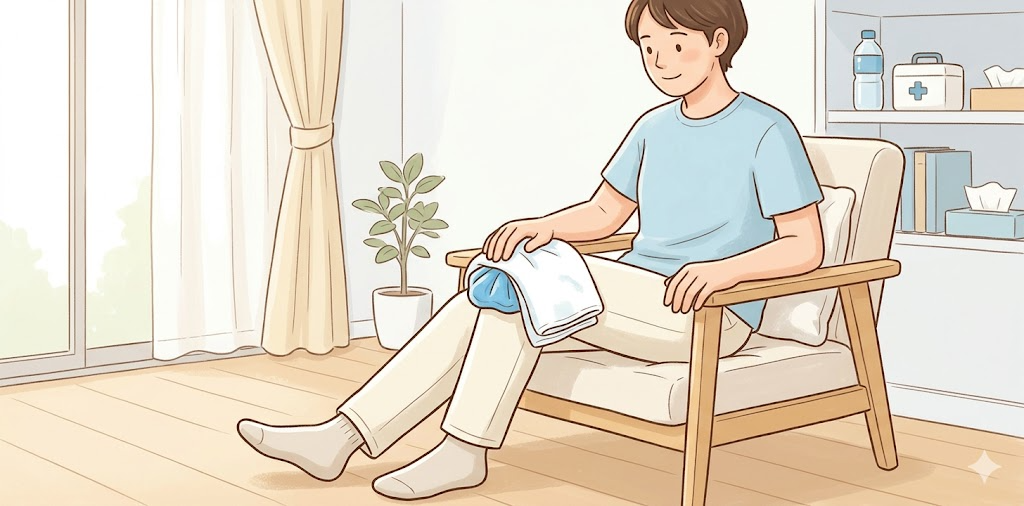 膝のアイシング方法