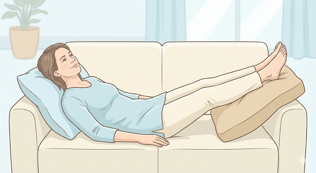 下肢挙上（足を高くして休む）