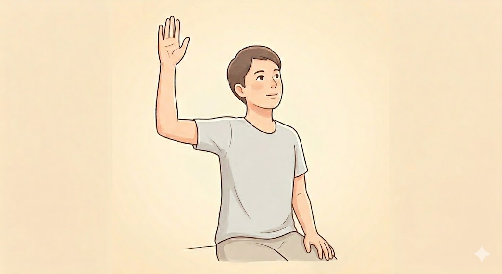 回復期の腋窩神経ストレッチ