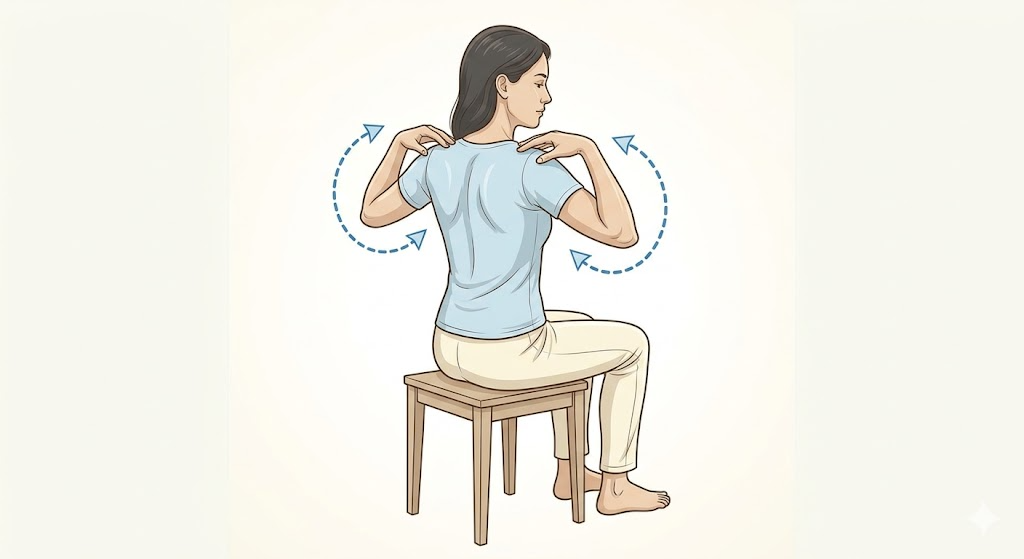 肩回し運動のやり方イラスト