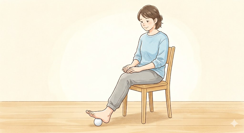 足裏のボールマッサージ