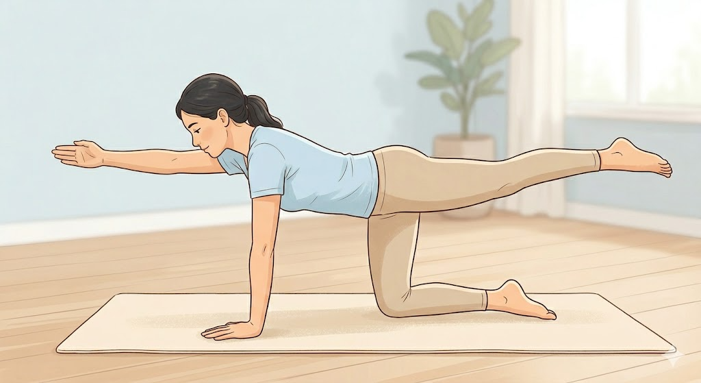 バードドッグ体幹トレーニングのイラスト